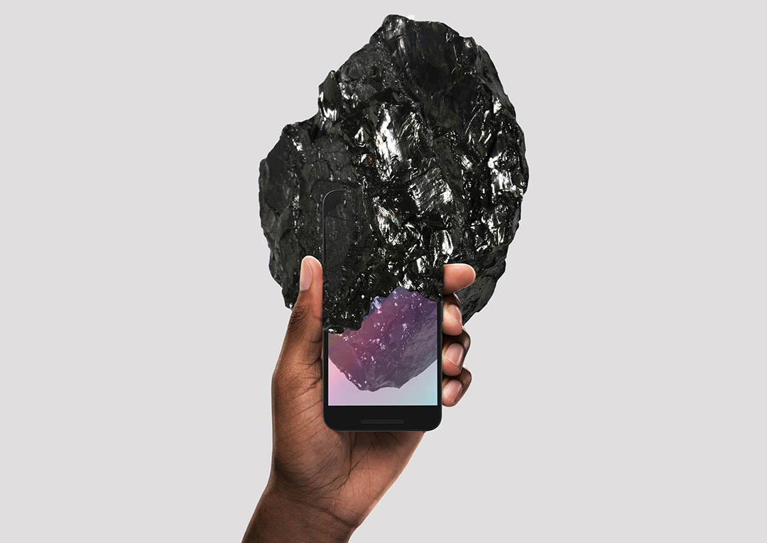 Paradoxical Objects phone anthracite coal
